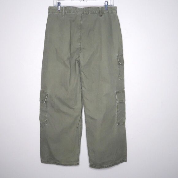 ASOS Design Womens‎ Cargo Pants 6 Petite Khaki Green Oversized Grunge 90s Y2K - Picture 4 of 11